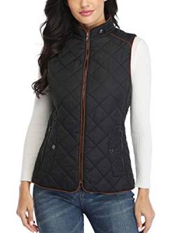 Wudodo Damen Weste mit Stehkragen Weste Jacke Reißverschluss Steppweste Winter Warm Ultraleicht von WUDODO