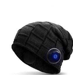 WUEAOA Bluetooth Mütze Unisex Neue,Bluetooth5.1,Integrierter Stereolautsprecher & Mikrofon,Winter warme Strickmütze,Geschenke für Männer,Coole Technik Geschenke von WUEAOA