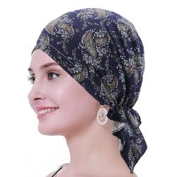 Bambus Chemo Kopftuch Vorgebundenes Bandana für Haarausfall Krebspatienten Kopfbedeckung Turban - 3 von WUERKIYA