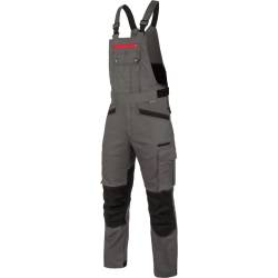 WÜRTH MODYF Arbeitslatzhose Nature - professionelle Arbeitshose für Herren - Latzhose mit Knieschutztaschen - in der Größe 25 in Grau von WÜRTH MODYF