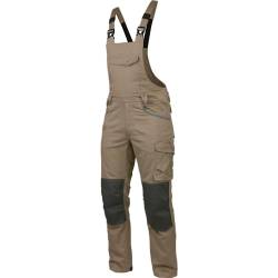 WÜRTH MODYF Arbeitslatzhose Stretch X - professionelle Arbeitshose für Herren - Latzhose mit Reißverschluss - in der Größe 27 in Beige von WÜRTH MODYF