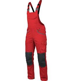 WÜRTH MODYF Arbeitslatzhose Stretch X - professionelle Arbeitshose für Herren - Latzhose mit Reißverschluss - in der Größe 40 in Rot von WÜRTH MODYF