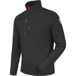 WÜRTH MODYF Fleecetroyer Stretch – Dehnbarer Fleece Pullover mit Zipkragen – perfekt für Handwerk, Werkstatt, Arbeiten im Freien, schwarz, Größe M von WÜRTH MODYF