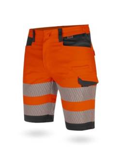 WÜRTH MODYF Shorts Fluo EN 20471 - professionelle Arbeitshose für Herren - Warnschutzhose mit Reißverschluss - in der Größe 46 in Orange von WÜRTH MODYF