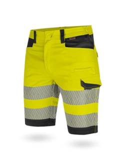 WÜRTH MODYF Shorts Fluo EN 20471 - professionelle Arbeitshose für Herren - Warnschutzhose mit Reißverschluss - in der Größe 50 in Gelb von WÜRTH MODYF