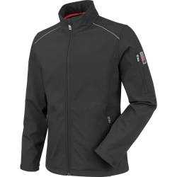 WÜRTH MODYF Softshelljacke City – hochwertige Unisex Arbeitsjacke in den Größen S – wasserabweisend (8.000 mm WS) mit Kinnschutz & Reflexbiesen – in Schwarz von WÜRTH MODYF