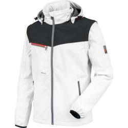 WÜRTH MODYF Softshelljacke Stretch X – hochwertige Arbeitsjacke für Maler oder Lackierer in der Größe 3XL – wasserabweisend (8.000 mm WS) mit abnehmbaren Ärmeln & Kapuze – in anthrazit von WÜRTH MODYF