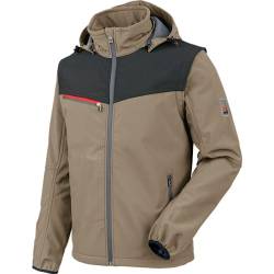 WÜRTH MODYF Softshelljacke Stretch X – hochwertige Arbeitsjacke für Schreiner oder Tischler in der Größe L – wasserabweisend (8.000 mm WS) mit abnehmbaren Ärmeln & Kapuze – in anthrazit von WÜRTH MODYF