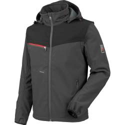 WÜRTH MODYF Softshelljacke Stretch X – hochwertige Arbeitsjacke für Zimmermänner oder Dachdecker in der Größe 4XL – wasserabweisend (8.000 mm WS) mit abnehmbaren Ärmeln & Kapuze – in anthrazit von WÜRTH MODYF