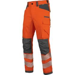 WÜRTH MODYF Warnschutz Bundhose Neon EN 20471 2 - professionelle Arbeitshose für Herren - Warnschutzhose mit Reflektoren - in der Größe 60 in Orange Anthrazit von WÜRTH MODYF