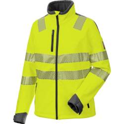 WÜRTH MODYF Warnschutz Softshelljacke Neon Damen – hochwertige & reflektierende Arbeitsjacke in XL – winddicht, atmungsaktiv & wasserabweisend (8.000 mm WS) – in Gelb von WÜRTH MODYF