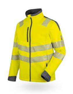 WÜRTH MODYF Warnschutz Softshelljacke Neon – hochwertige & reflektierende Arbeitsjacke in Größe 5XL – winddicht, atmungsaktiv & wasserabweisend (8.000 mm WS)| Gelb von WÜRTH MODYF