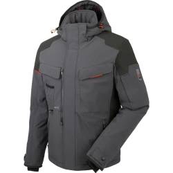 WÜRTH MODYF Winter Softshelljacke One – hochwertige Arbeitsjacke für kalte Arbeitstage in den Größen 4XL – wasserabweisend (8.000 mm WS) mit abnehmbarer Kapuze – in grau von WÜRTH MODYF