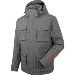 WÜRTH MODYF Winterjacke für Herren Parka Nature in Granitgrau - gemütlicher Parka mit abnehmbarer Kapuze - für Arbeit und Freizeit - in der Größe 4XL von WÜRTH MODYF