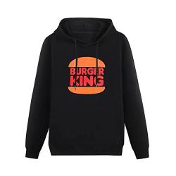 WUGUI Burger King Throwback Worn Look Mens Black Hoodie Sweatshirt L von WUGUI