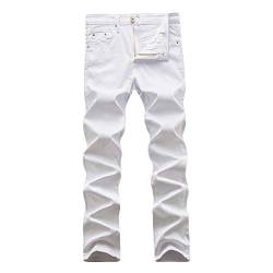 WULFUL Herren Skinny Slim fit Stretch Jeans mit geradem Schnitt 30w x 31l weiß von WULFUL