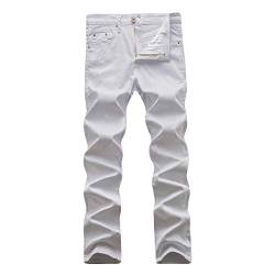 WULFUL Herren Skinny Slim fit Stretch Jeans mit geradem Schnitt 33w x 32l hellgrau von WULFUL