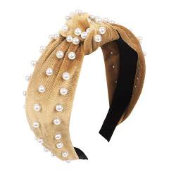 WUODHTW Damen-Stirnbänder, modisch, Samt, Perlen, Haarschmuck, Valentinstag, Geburtstag, Kopfbedeckung von WUODHTW