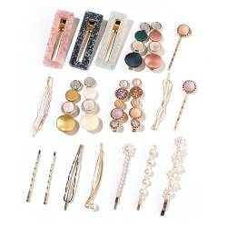 WUODHTW Haarschmuck für Damen, Party, Geburtstag, Hochzeit, Geschenk, goldfarben, Haarschmuck für Mädchen, BB-Clip, Pony, Haarschmuck von WUODHTW