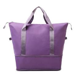 WUODHTW Reisetasche, Sporttasche, Sporttasche, Übernachtungstasche, erweiterbares Gepäck, faltbare Reisetasche, Violett (1), Einheitsgröße, Lässiger Tagesrucksack von WUODHTW