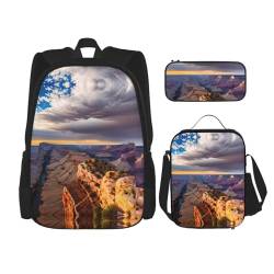 WURTON Beauty Grand Canyon Schulrucksack, verstellbare Schultergurte, Lunch-Tasche, Federmäppchen, 3-in-1-Set von WURTON