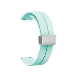 16mm 18mm Silikonarmband for Huawei Talkband B3 B5 B6 B7 Armband Magnetverschluss Armband for Huawei Watch Fit Mini Band, for Garmin (Color : Light Green, Size : 16MM_BLACK CLASP) von WUURAA