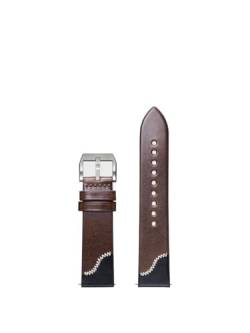 20 mm, 21 mm, 22 mm, modisches Design, Schnellverschluss-Uhrenarmband, Leder-Uhrenarmband (Color : Black Coffee W S, Size : 20mm) von WUURAA
