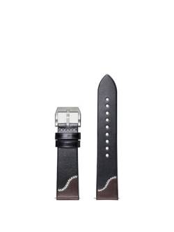 20 mm, 21 mm, 22 mm, modisches Design, Schnellverschluss-Uhrenarmband, Leder-Uhrenarmband (Color : Coffee Black W S, Size : 20mm) von WUURAA