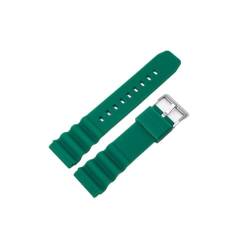 20 mm 22 mm Silikonarmband passend for Seiko SKX007 SRP777J1 CITIZEN Tauchsport-Uhrenarmband Universal-Armbandarmband (Color : Green silver buckle, Size : 20mm) von WUURAA
