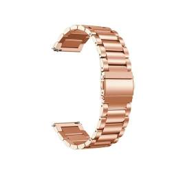 20 mm Edelstahlarmband, passend for Huami Amazfit Bip 3 US Lite Pro GTR, 42 mm Mini-Uhrenarmbandschlaufe, passend for GTS 4 3 2 2e 2 Mini Correa (Color : Rose Gold, Size : For Amazfit Bip S) von WUURAA