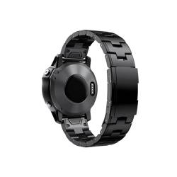 22 mm 26 mm Quick Fit Titan Metall Uhrenarmband, for Garmin Fenix ​​7X 7 6X Pro 5X Plus/Instinct/Epix Armband (Color : Black, Size : 22mm) von WUURAA