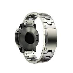22 mm 26 mm Quick Fit Titan Metall Uhrenarmband, for Garmin Fenix ​​7X 7 6X Pro 5X Plus/Instinct/Epix Armband (Color : Titanium color, Size : 22mm) von WUURAA