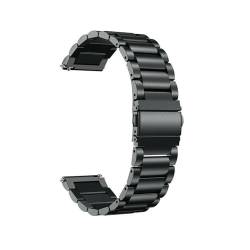 22mm Edelstahlband for Samsung Galaxy Watch3 45mm 46mm 20mm Metallarmband for Watch 3 41mm Galaxy 42mm Active 1 2 (Color : Black, Size : 20mm) von WUURAA