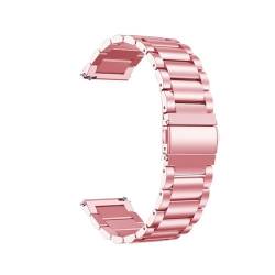 22mm Edelstahlband for Samsung Galaxy Watch3 45mm 46mm 20mm Metallarmband for Watch 3 41mm Galaxy 42mm Active 1 2 (Color : Rose Pink, Size : 20mm) von WUURAA