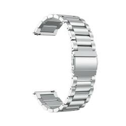 22mm Edelstahlband for Samsung Galaxy Watch3 45mm 46mm 20mm Metallarmband for Watch 3 41mm Galaxy 42mm Active 1 2 (Color : Silver, Size : 20mm) von WUURAA