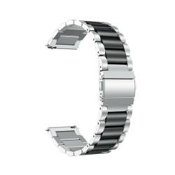 22mm Edelstahlband for Samsung Galaxy Watch3 45mm 46mm 20mm Metallarmband for Watch 3 41mm Galaxy 42mm Active 1 2 (Color : Silver-Black, Size : For Active 2 40 44mm) von WUURAA