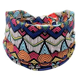 Damen Yoga Workout Haarbänder Afrikanisches Stirnband Afrikanisches Stirnband Dehnbares Headwrap Boho Print Breites Elastisches Haarband Frauen Breites Elastisches Stirnband Afrikanisches Stirnband von WUURAA