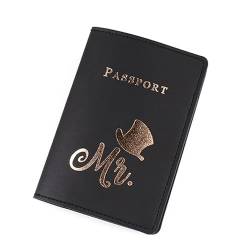 Einfache Mode Reisepasshülle Reisepasshülle Brieftasche Geschenk PU Leder Kartenetui Abdeckung Unisex Leder Reisepasshalter, Schwarz von WUURAA