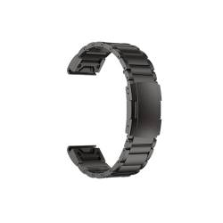 For Garmin 22mm 26mm Quick Fit Titan Metall Uhr Band Armband for Fenix ​​7X 7 6X Pro 5X plus/Instinct/Epix Strap Armband (Color : Black2, Size : 26mm) von WUURAA