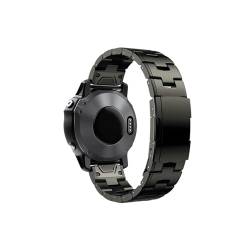 For Garmin 22mm 26mm Quick Fit Titan Metall Uhr Band Armband for Fenix ​​7X 7 6X Pro 5X plus/Instinct/Epix Strap Armband (Color : Titanium gray, Size : 22mm) von WUURAA