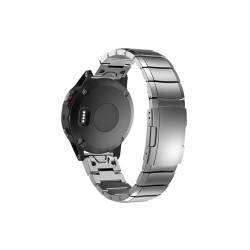 For Garmin 22mm 26mm Quick Fit Titan Metall Uhr Band Armband for Fenix ​​7X 7 6X Pro 5X plus/Instinct/Epix Strap Armband (Color : Titanium gray2, Size : 22mm) von WUURAA