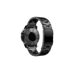 Quick Fit Titan-Metall-Uhrenarmband 22 mm 26 mm for Garmin Fenix ​​7X 7 Solar / 6 Pro / 5 Plus/Instinct/epix Gen 2 (Color : Black, Size : 22mm) von WUURAA