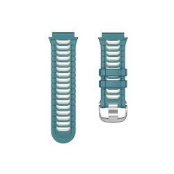 Silikon-Uhrenarmband, passend for Garmin Forerunner 920XT, Ersatzarmband for Trainings- und Sportuhren (Color : Blue-Green White, Size : For Forerunner 920XT) von WUURAA