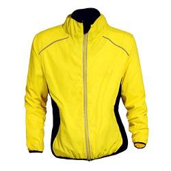 WWAIHY Wasserdichte Fahrradjacke Herren,Atmungsaktiv Reflektierend Radjacke,Winddichte Laufjacke MTB Mountainbike Jacket,für Radfahren Laufen Wandern Bergsteigen(Size:L,Color:Gelb) von WWAIHY