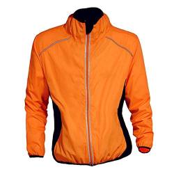 WWAIHY Wasserdichte Fahrradjacke Herren,Atmungsaktiv Reflektierend Radjacke,Winddichte Laufjacke MTB Mountainbike Jacket,für Radfahren Laufen Wandern Bergsteigen(Size:M,Color:Orange) von WWAIHY