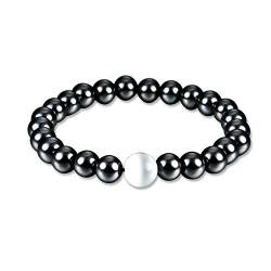 WWDDVH Naturstein Magnetit Schwarz Gallenstein Perlen Armband Gesundheit Armreif für Frauen Männer Schmuck # 3 von WWDDVH