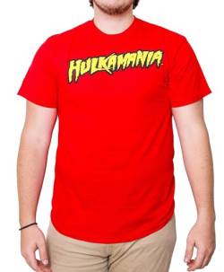 WWE Hulk Hogan Hulkamania Wrestling T-Shirt für Erwachsene, Rot/Ausflug, einfarbig (Getaway Solids), XX-Large von WWE