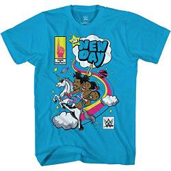 WWE The New Day Shirt – Kofi Kingston, Big E und Xavier Woods – World Wrestling Champion T-Shirt - Blau - Klein von WWE