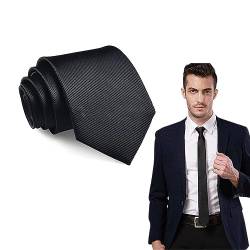 WXNPA Schmale Herren Krawatte 6cm, Krawatte für Herren klassische Krawatte für Hochzeit Büro oder festliche Veranstaltungen（Schwarz） von WXNPA