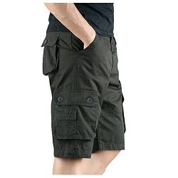WXZZ Herren Vintage Cargo Shorts Baumwolle Bermuda Casual Kurz Hose Multi-Tasche Carghose Chino Shorts Outdoor Wanderhose Trekkinghose übergrößen M-7XL von WXZZ